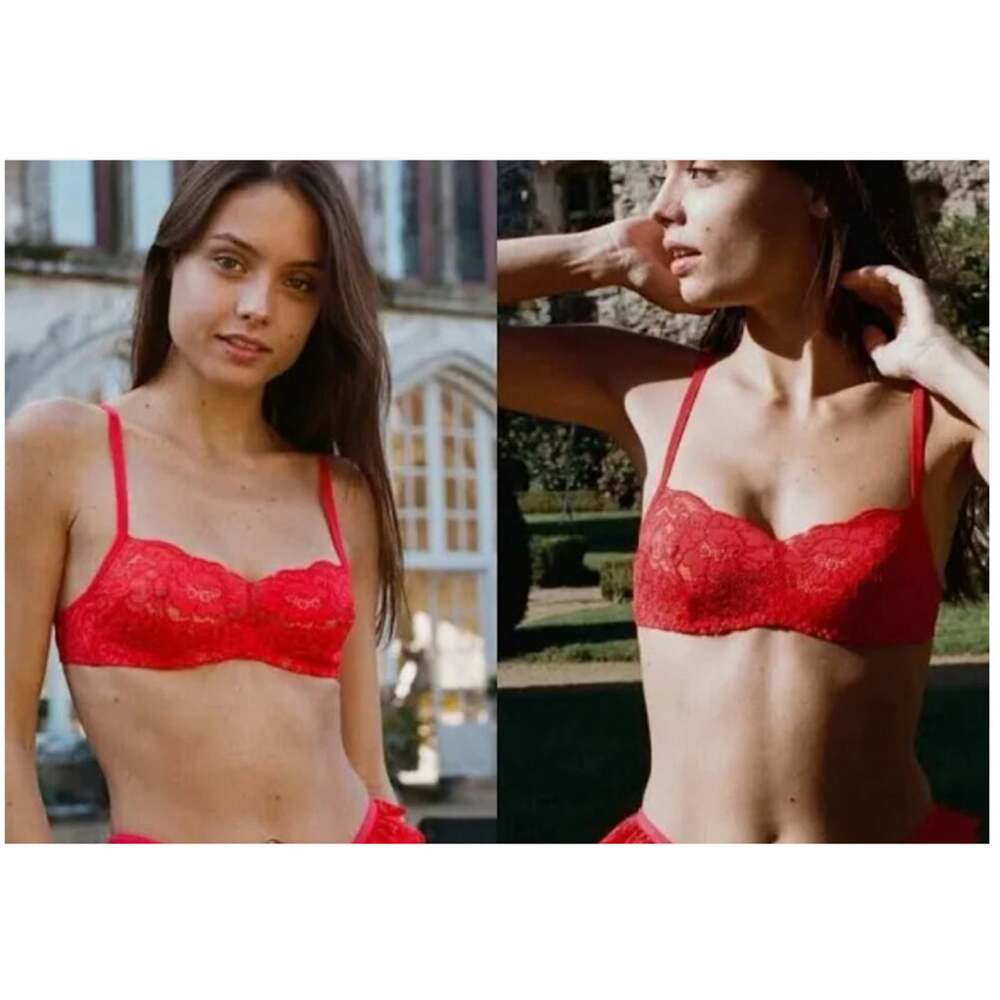 NWT Women's WE ARE HAH Bra Size C 30-38 Red Lace